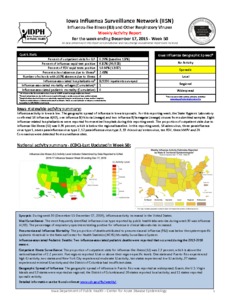 Iowa Influenza Surveillance Network Weekly Activity Report Weeks 50